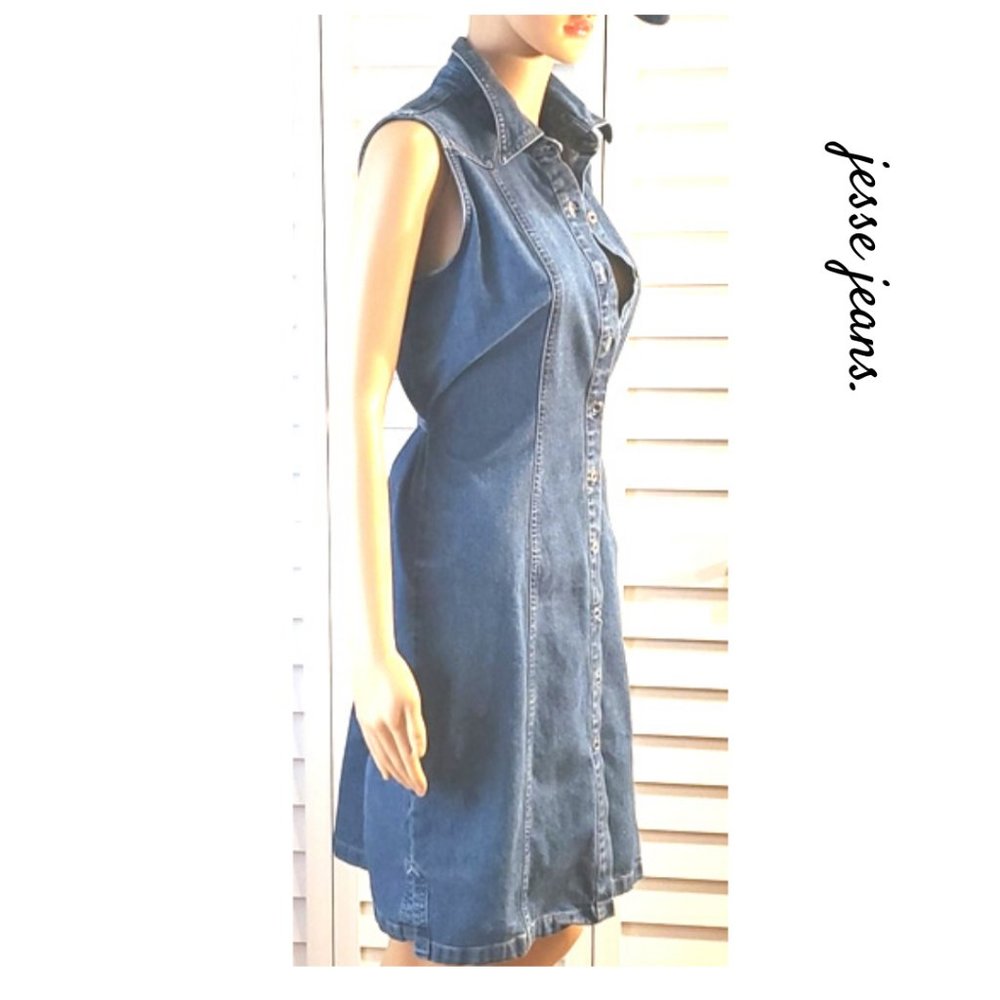 Denim Button-down tie-waist jesse jeans Dress